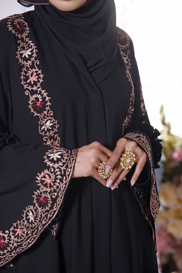 Embroidery sunbest work abaya designs